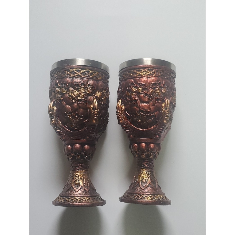 Chalice,Zeckos Clutch of the Beast Dragon Claw & Skull Copper Finish Wine Goblet